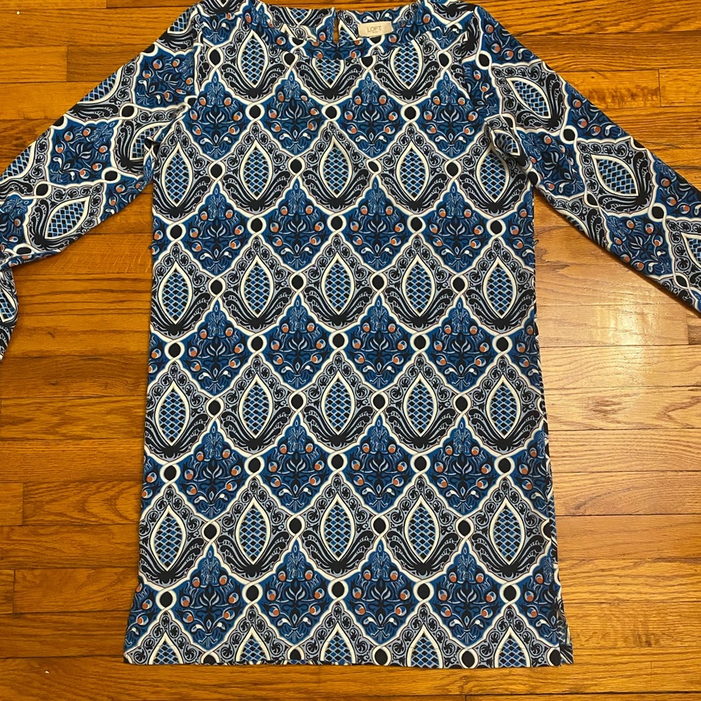 Loft, blue dress, size medium